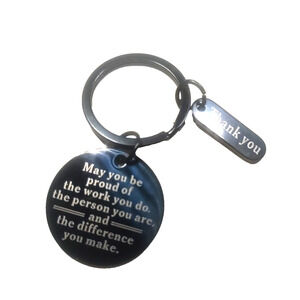 Pride In Self Thank You Keychain Gift Black Metal